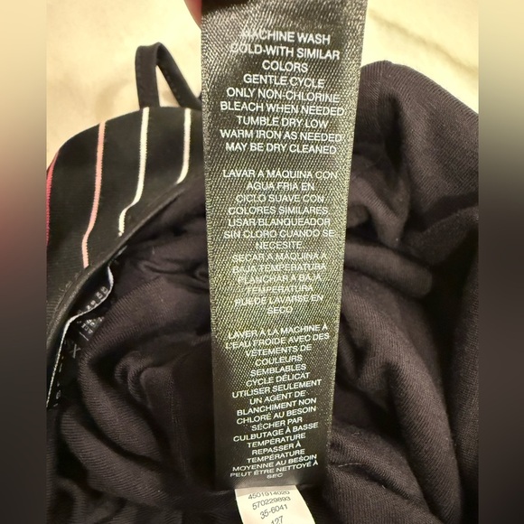 White House Black Market Maxi Dress Size XS Black Striped Tie Back NWT - Picture 11 of 13